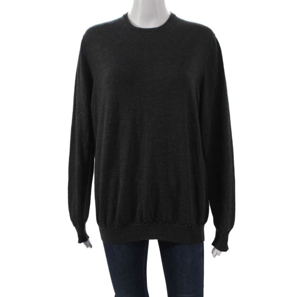 Barneys New York Mens Pullover Sweater Gray Virgin Wool Size 2XL
